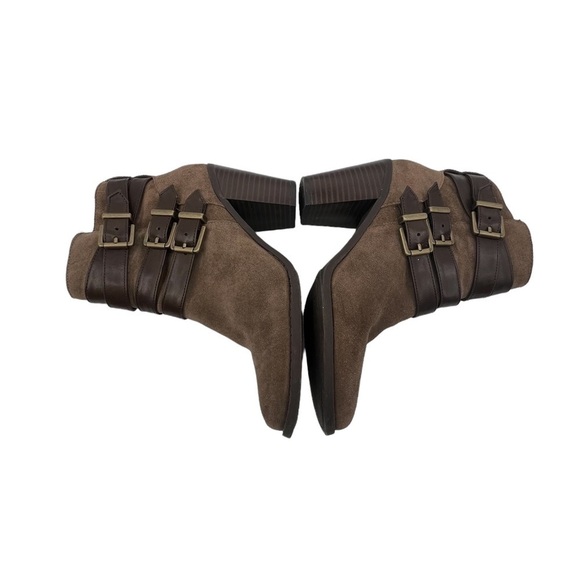 INC International Concepts Brown Suede Buckle Ankle Boots Size 7 Women's - Picture 9 of 11